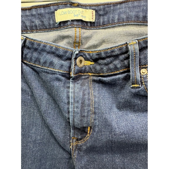 Levis 545 Low Boot Cut Jeans Womens 14 Medium Dark Wash Blue Flap Pocket Denim - Picture 2 of 7
